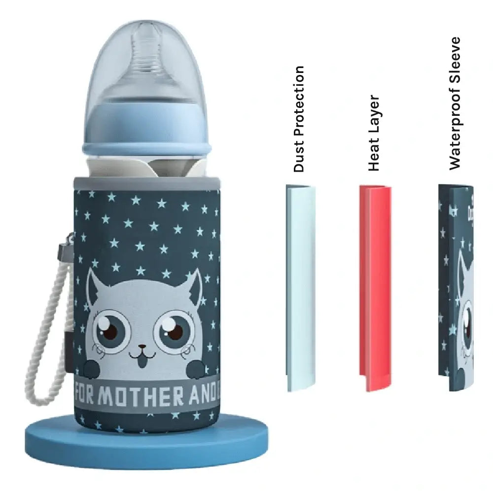Smart Baby Bottle with USB Bottle Warmer for Instant Baby Milk Portable USB Insulation Baby Bottle Warmer Constant Temperature Control Warmer PPSU Glass Feeding Bottle TheToddly