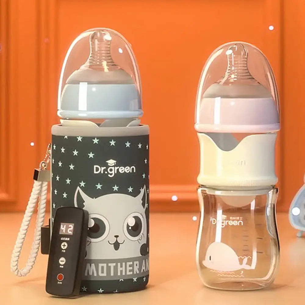 Smart Baby Bottle with USB Bottle Warmer for Instant Baby Milk Portable USB Insulation Baby Bottle Warmer Constant Temperature Control Warmer PPSU Glass Tritan TheToddly