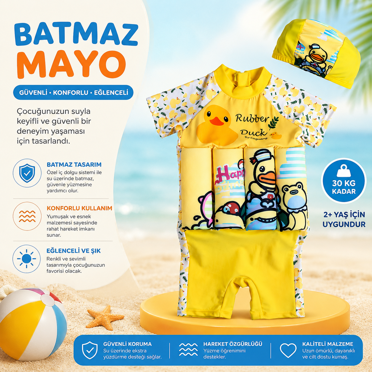 Yüzmeyi Öğreten Çocuk Mayosu | Batmaz Mayo