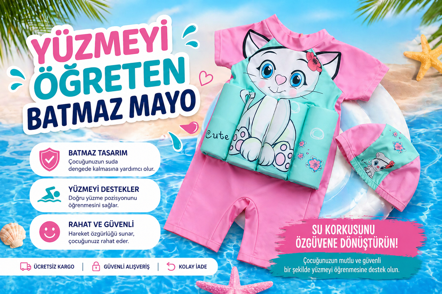 Yüzmeyi Öğreten Çocuk Mayosu | Batmaz Mayo